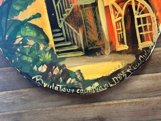 Vintage Hand-Painted Brulatour Courtyard 1785 New Orleans Ceramic Wall Plate – 9.5"