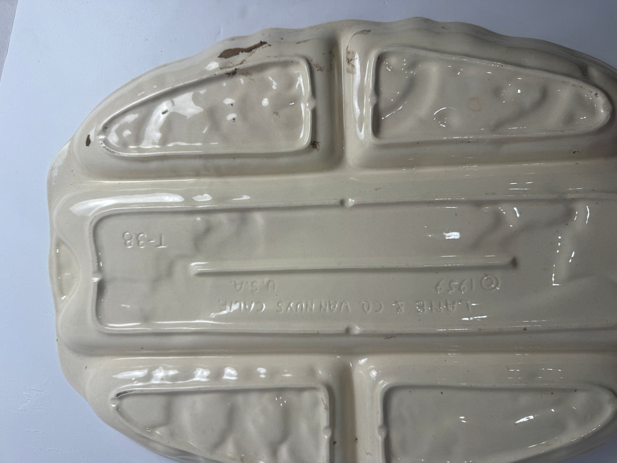 Vintage 1959 Lane & Co California Pottery Dachshund Divided Tray T-38