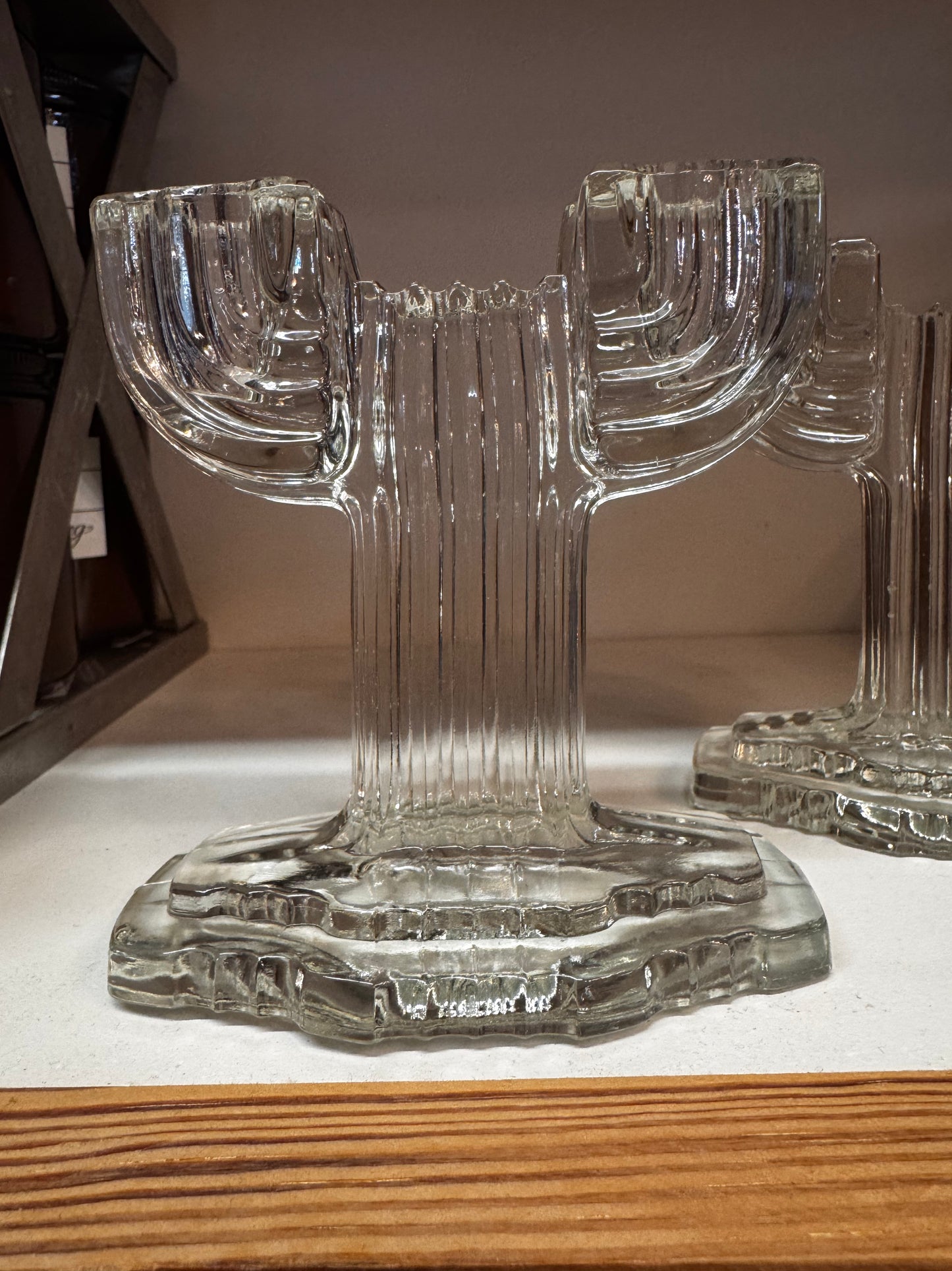 Vtg Anchor Hocking Double Arm Candle Holders