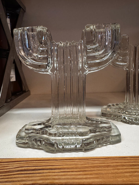 Vtg Anchor Hocking Double Arm Candle Holders