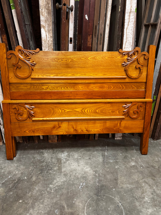 Golden oak bed frame