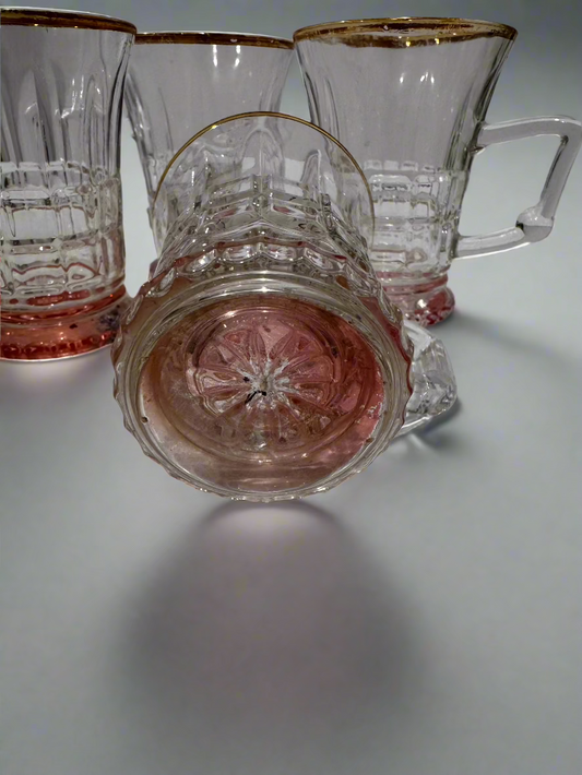 Pink-tinted EAP Glass mugs (4) csbh