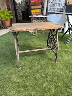 Cast Iron Desk Base Wooden Top CSPI