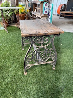 Cast Iron Desk Base Wooden Top CSPI