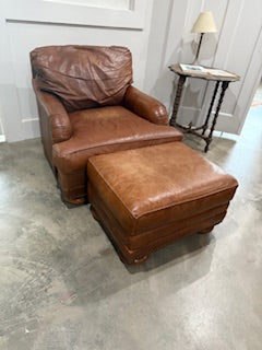 Leather Chair and Ottoman ML