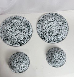 Vtg Enamel Splatter Ware Set ML