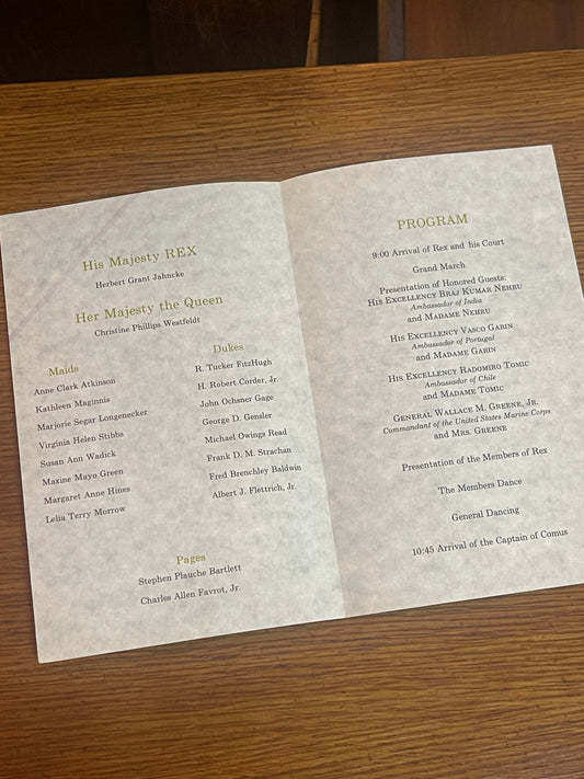 Vintage 1966 Krewe of Rex Grand Ball 95th Year program