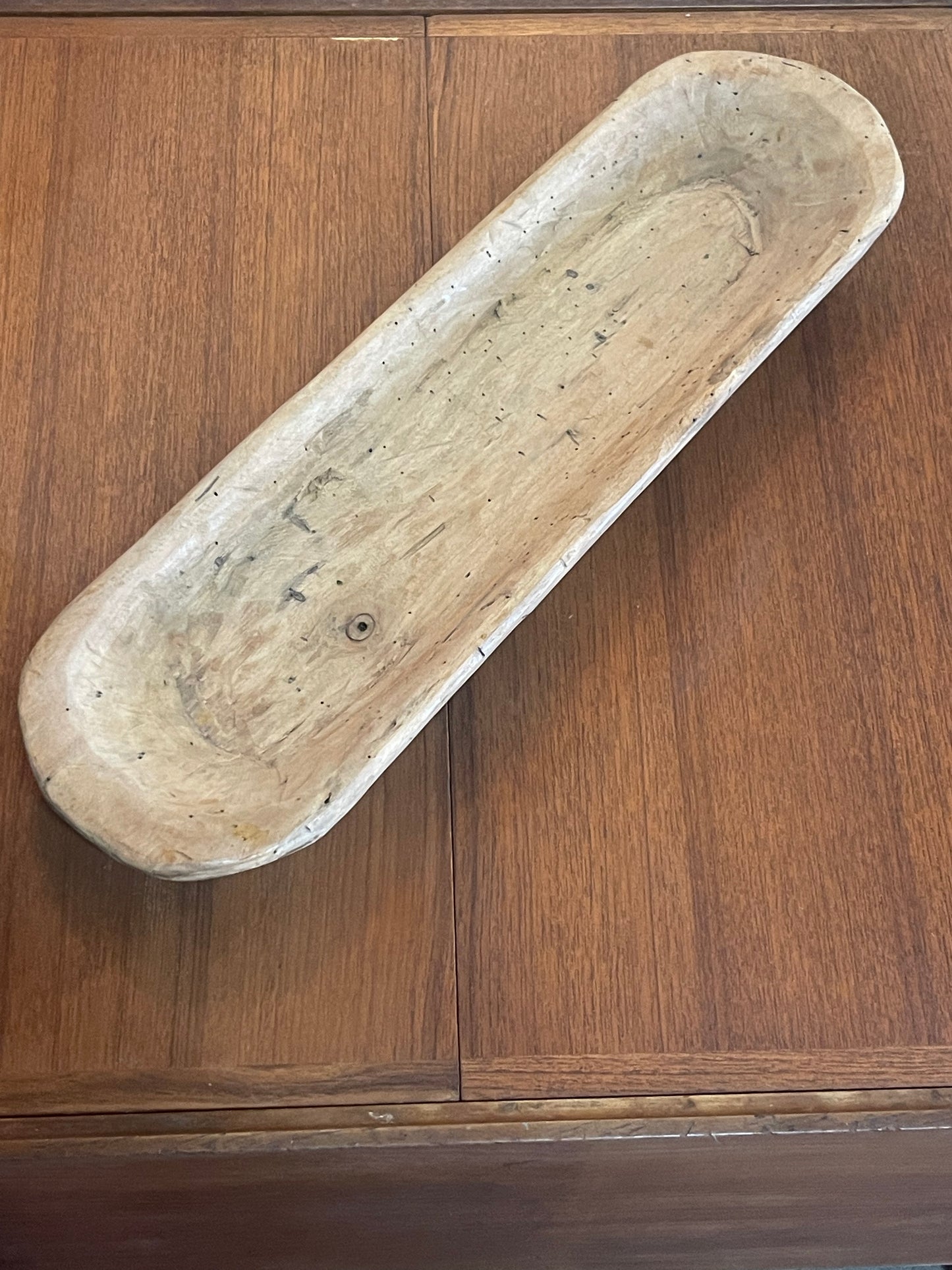 Small Carved Rustic Wooden Dough Bowl