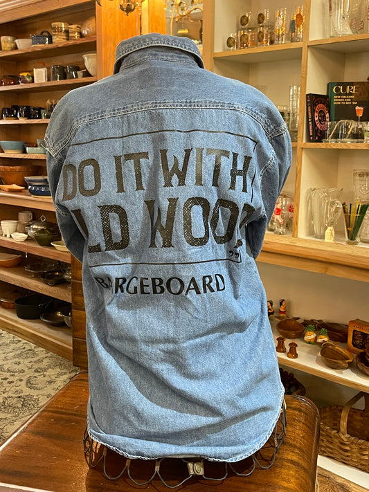 Bargeboard Logo printed thrifted long sleeve button down shirts