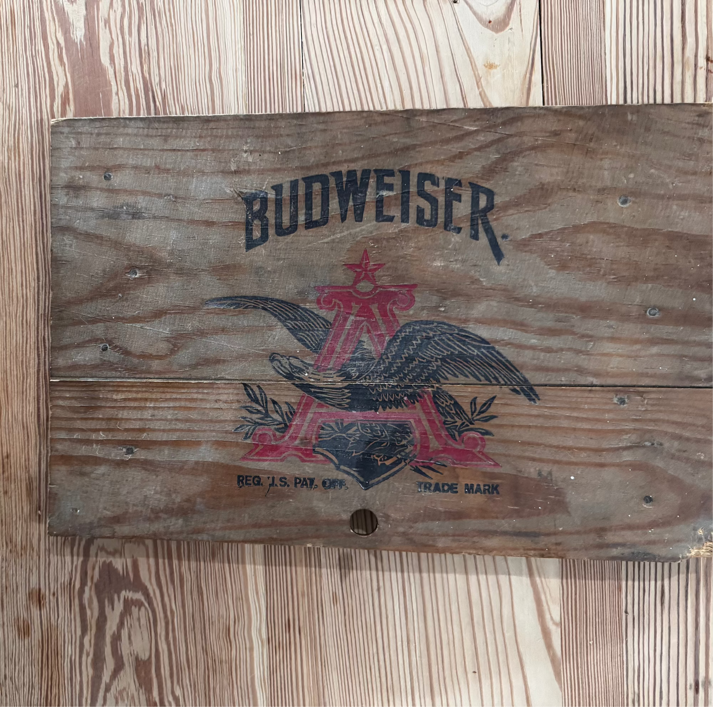 Vtg Bud crate checkerboard