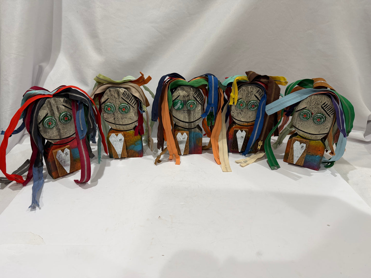 Lance Vargas Found Object Art Zipper Heads