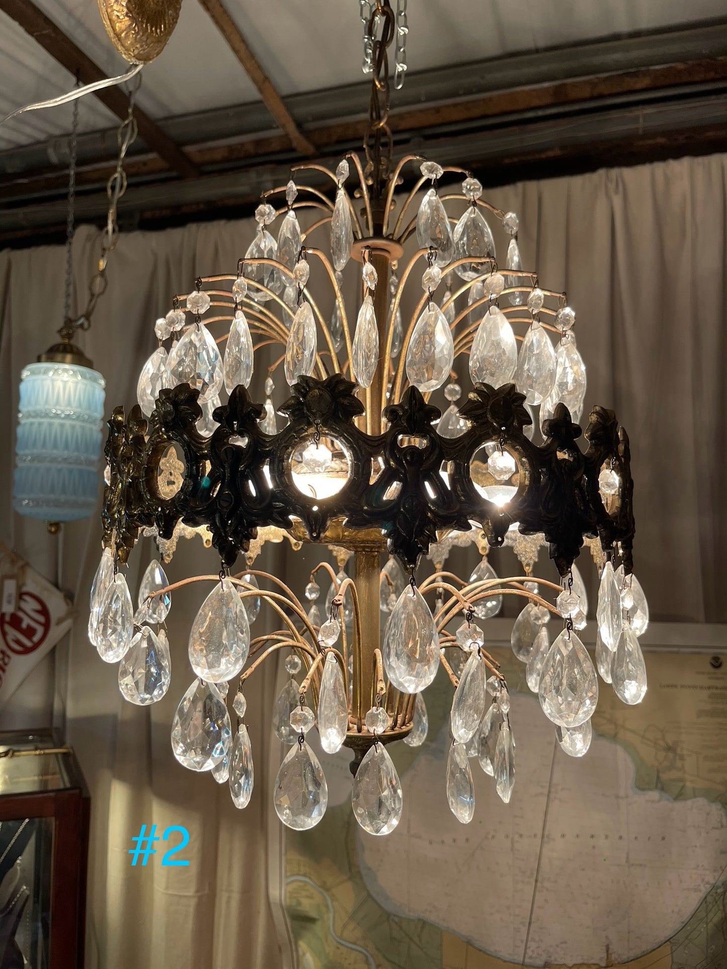 Vintage Hollywood Regency Crystal Chandelier