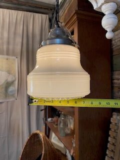 Art Deco Pendant Fixture With Hobnail Bottom