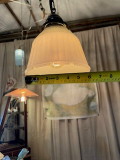 Mid-Century Modern Milk Glass Pendant Fixture