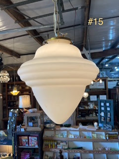Art Deco Schoolhouse Acorn Matte Glass Light