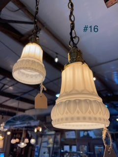 Vintage Art Deco Milk Glass Light Shades