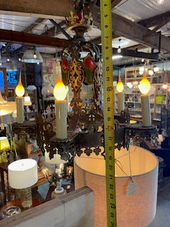 1920's Gothic Brass Chandelier