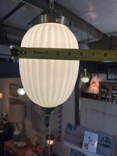 Mid-Century Modern Milk Glass Swag Lamp