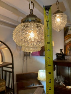1960's Vintage Hobnail Globe Pendant light