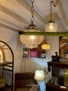 1960's Vintage Hobnail Globe Pendant light