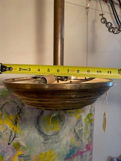 French Machine Age Art Deco Hand Painted Floral Light