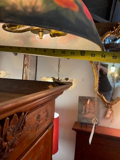 Art Nouveau Inspired Reverse Painted Large Pendant Light