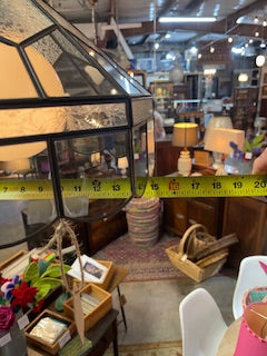 1970's Smoked and Etched Glass Chandelier