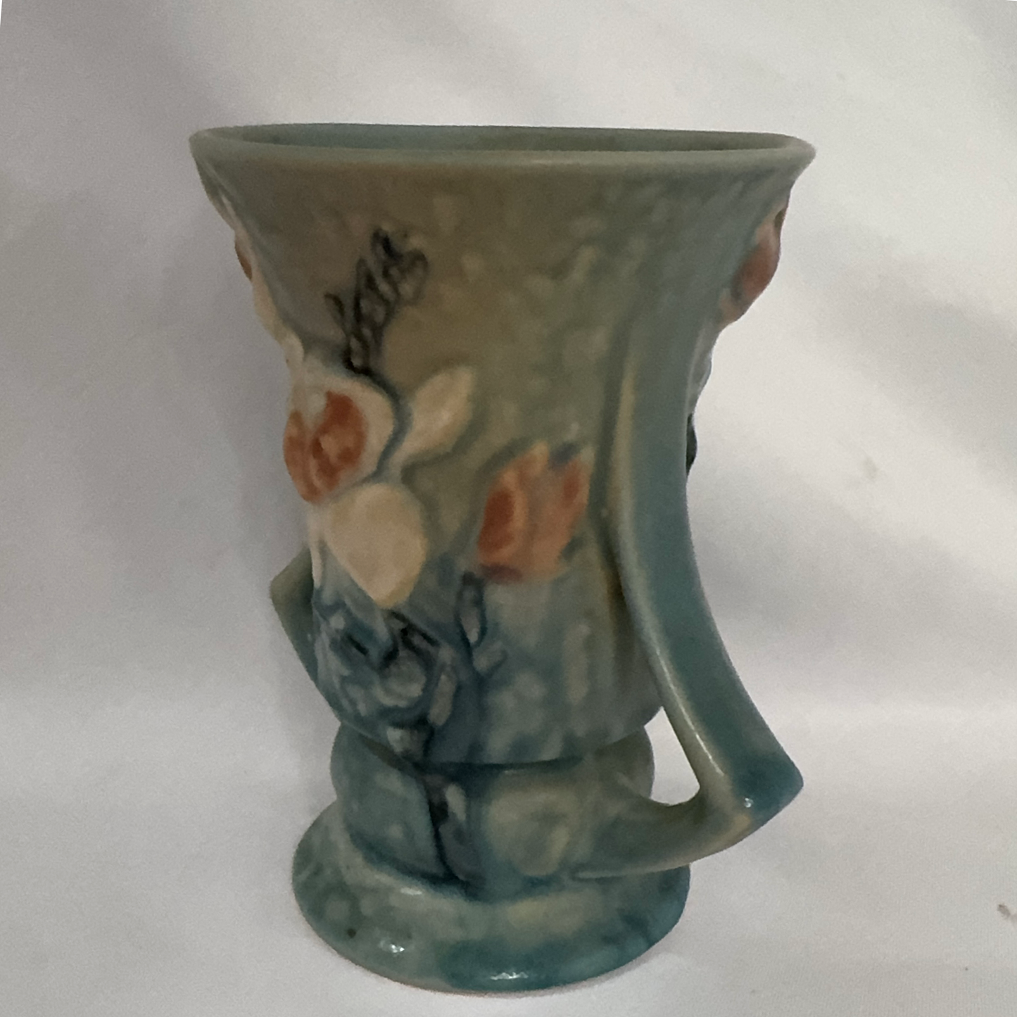 40s ROSEVILLE Blue Magnolia Vase