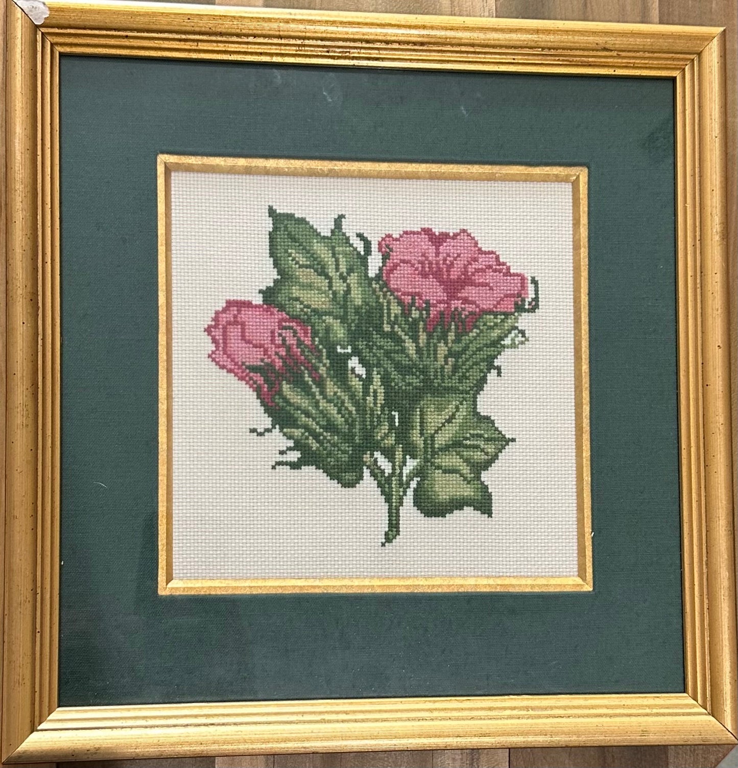 Flower Cross-Stitch Framed