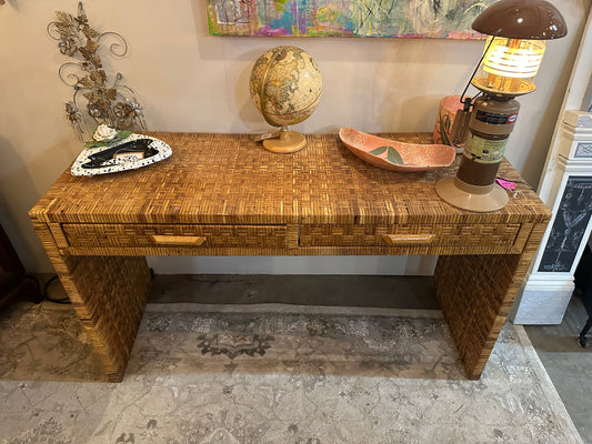 Boho Wicker Desk