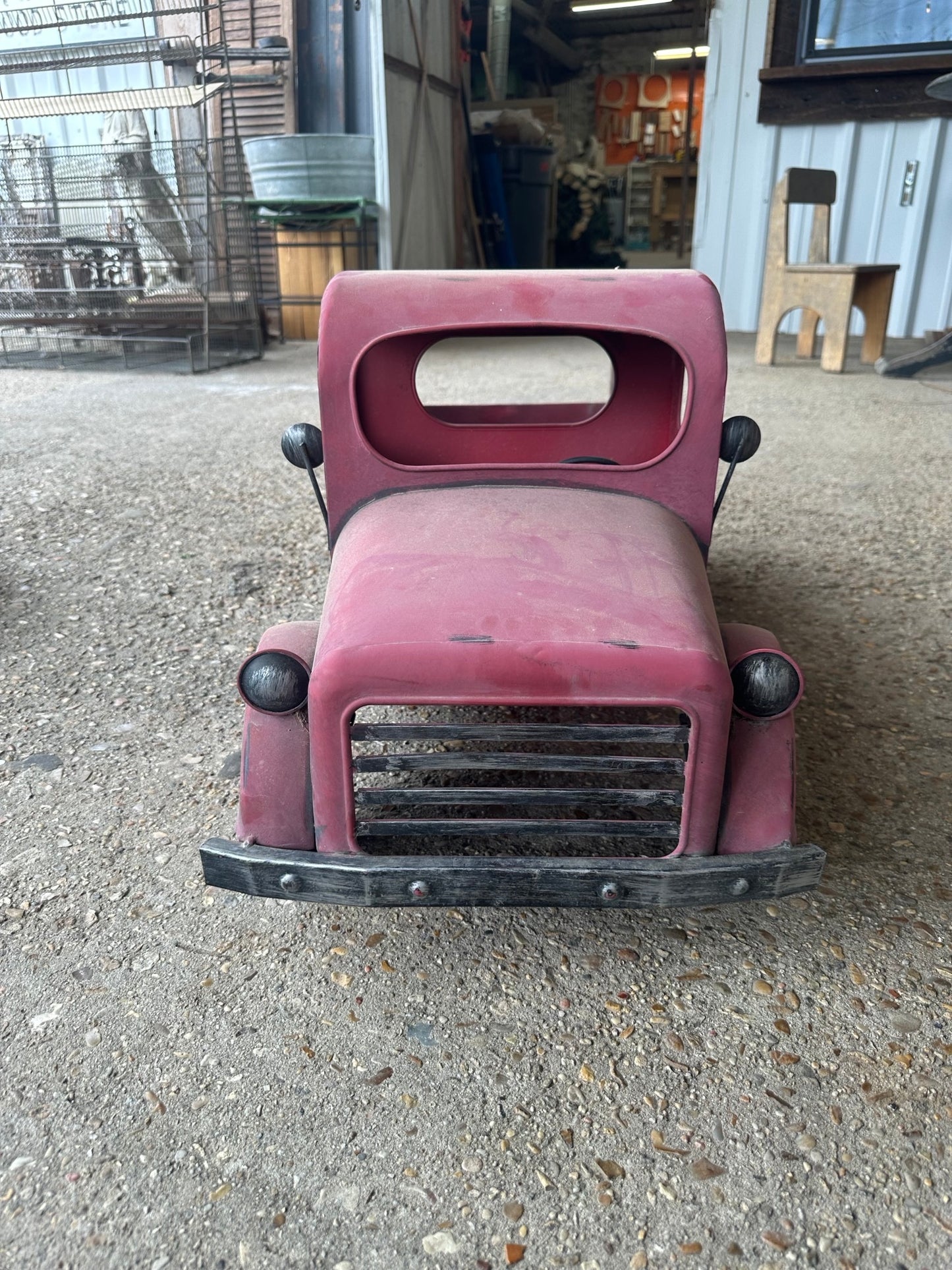 Decorative Red Metal Truck