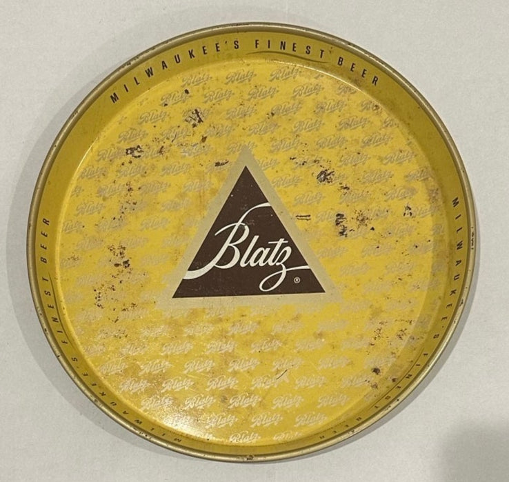 1940's Metal Blatz Beer Tray Yellow
