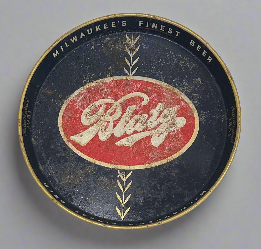 1940's Metal Blatz Beer Tray Blue & Red