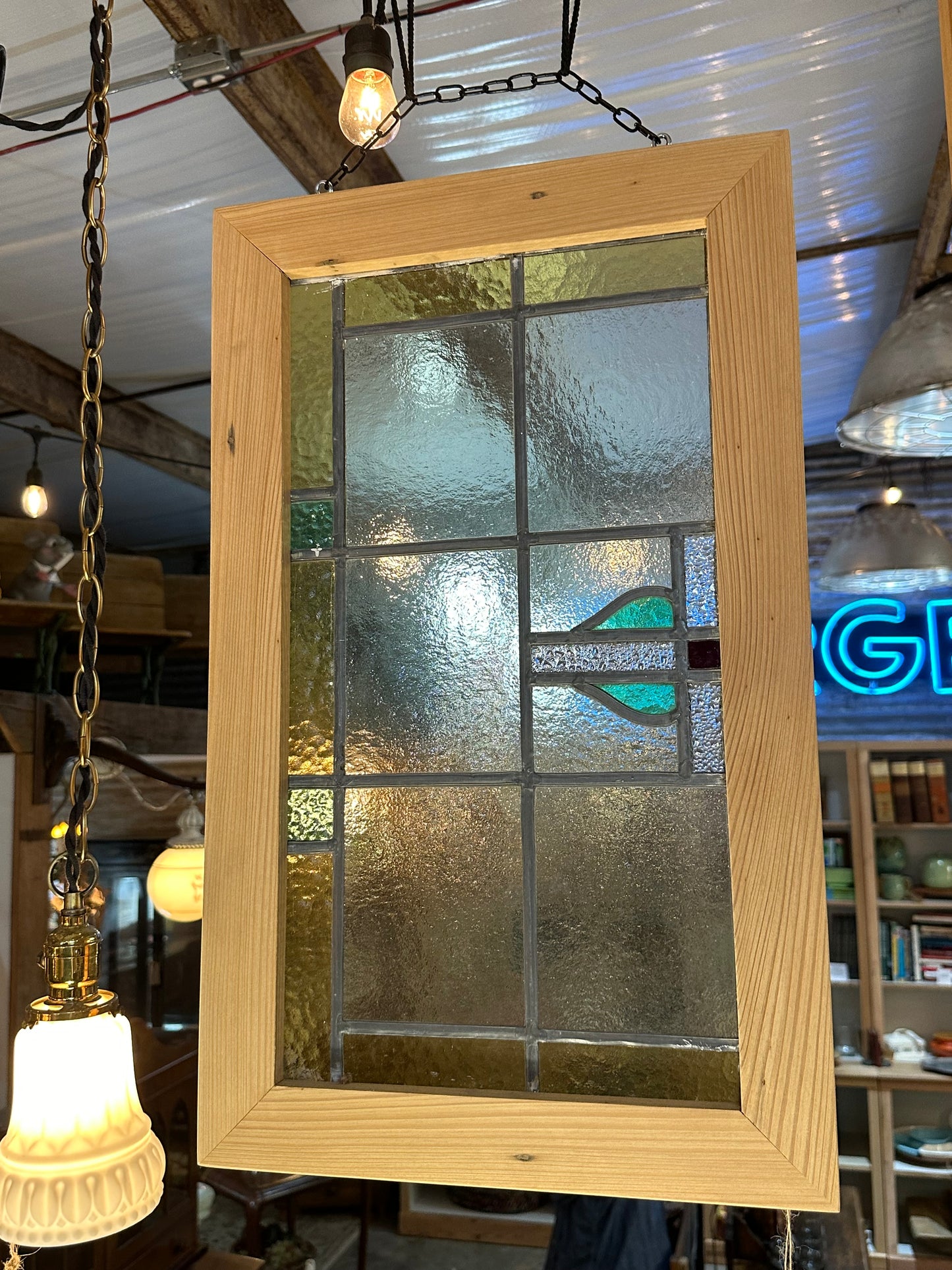 Cypress Framed Stain Glass