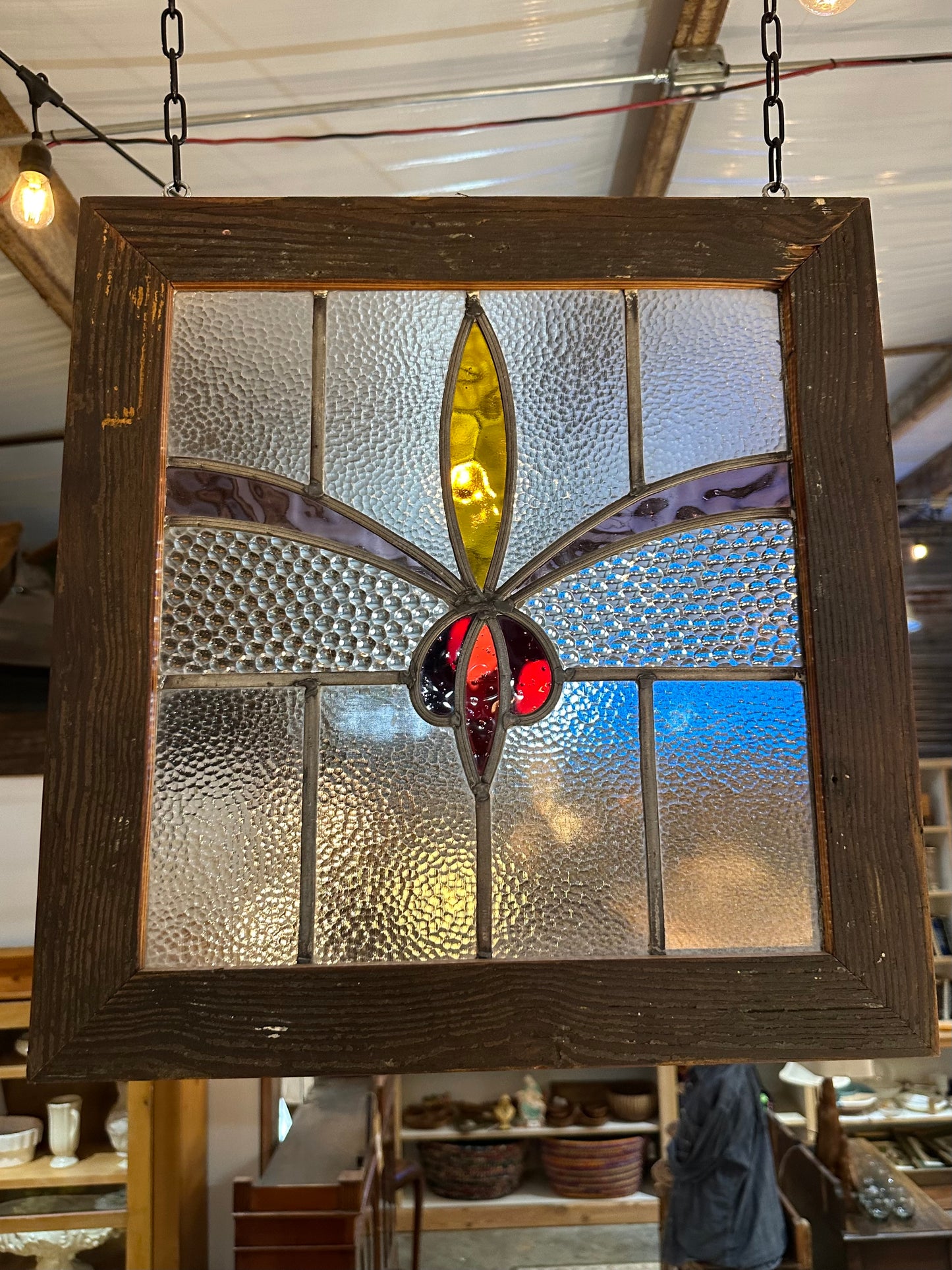 Fleur De Lis Stained Glass (Middle Pane)