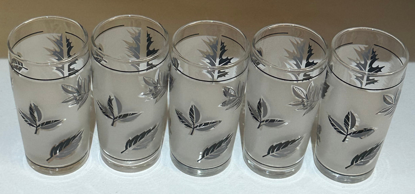 Libbey's Silver Leaf Foliage Frosted Glasses