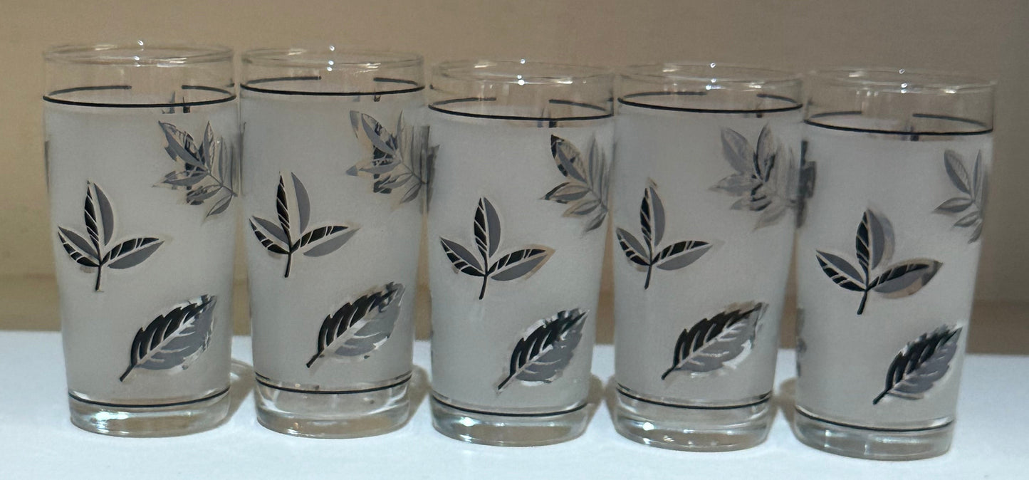 Libbey's Silver Leaf Foliage Frosted Glasses