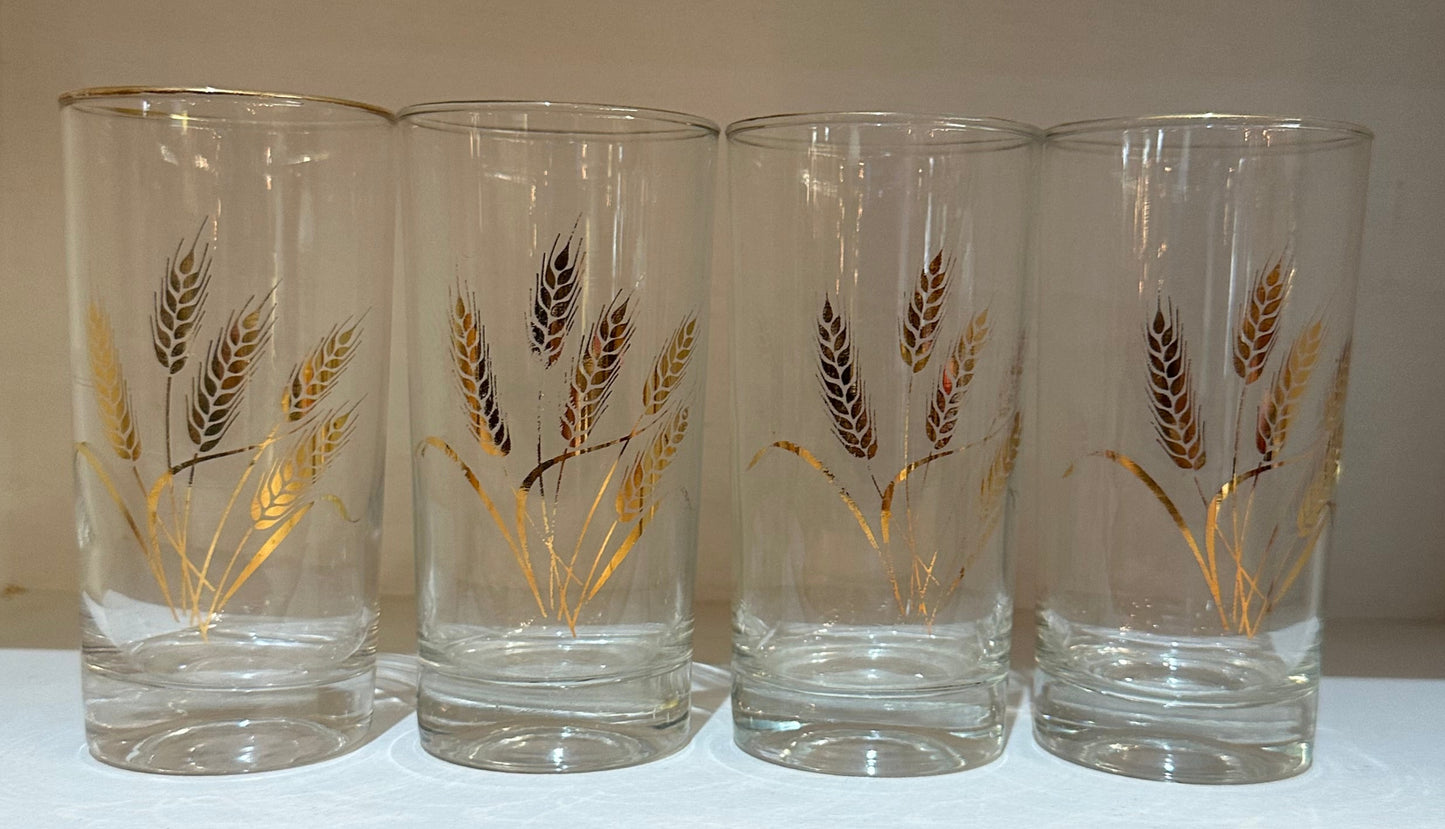 Gold Rim and Grain Pattern Glasses