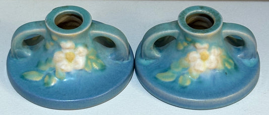 Roseville Pottery Candlestick Holder Set