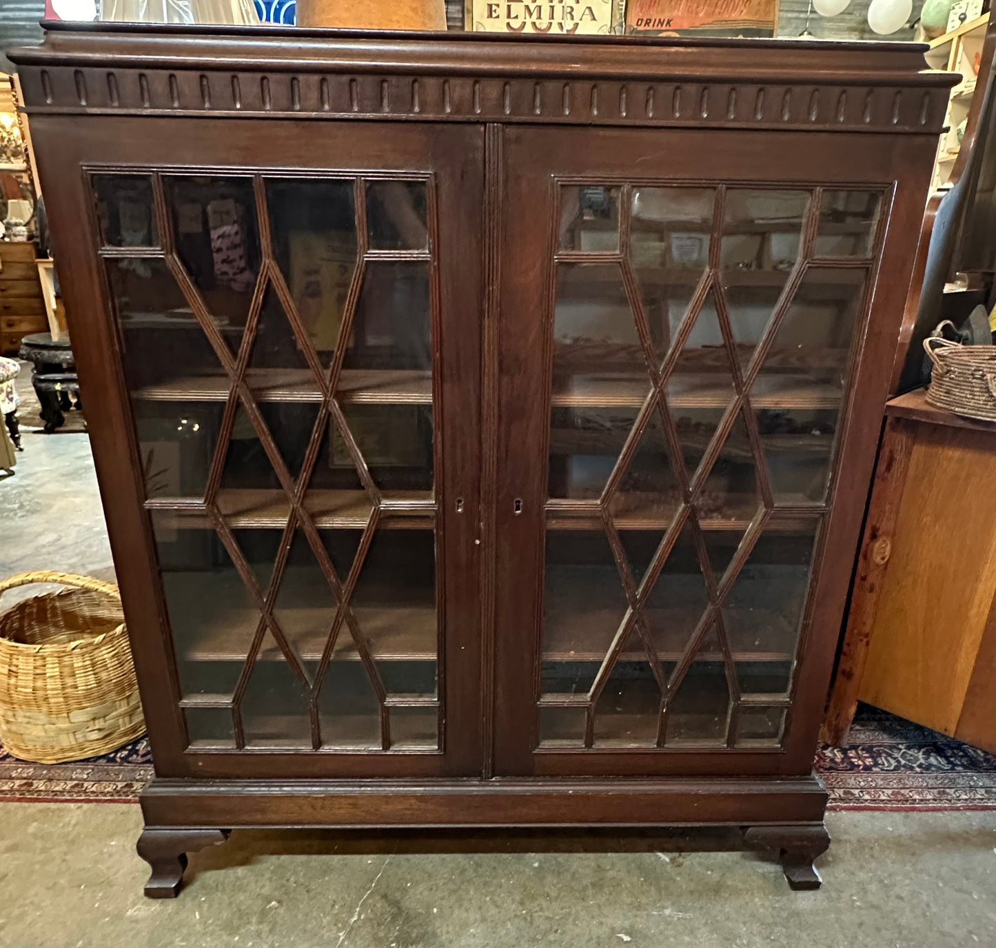 Vintage Mahogany Chippendale Bookcase