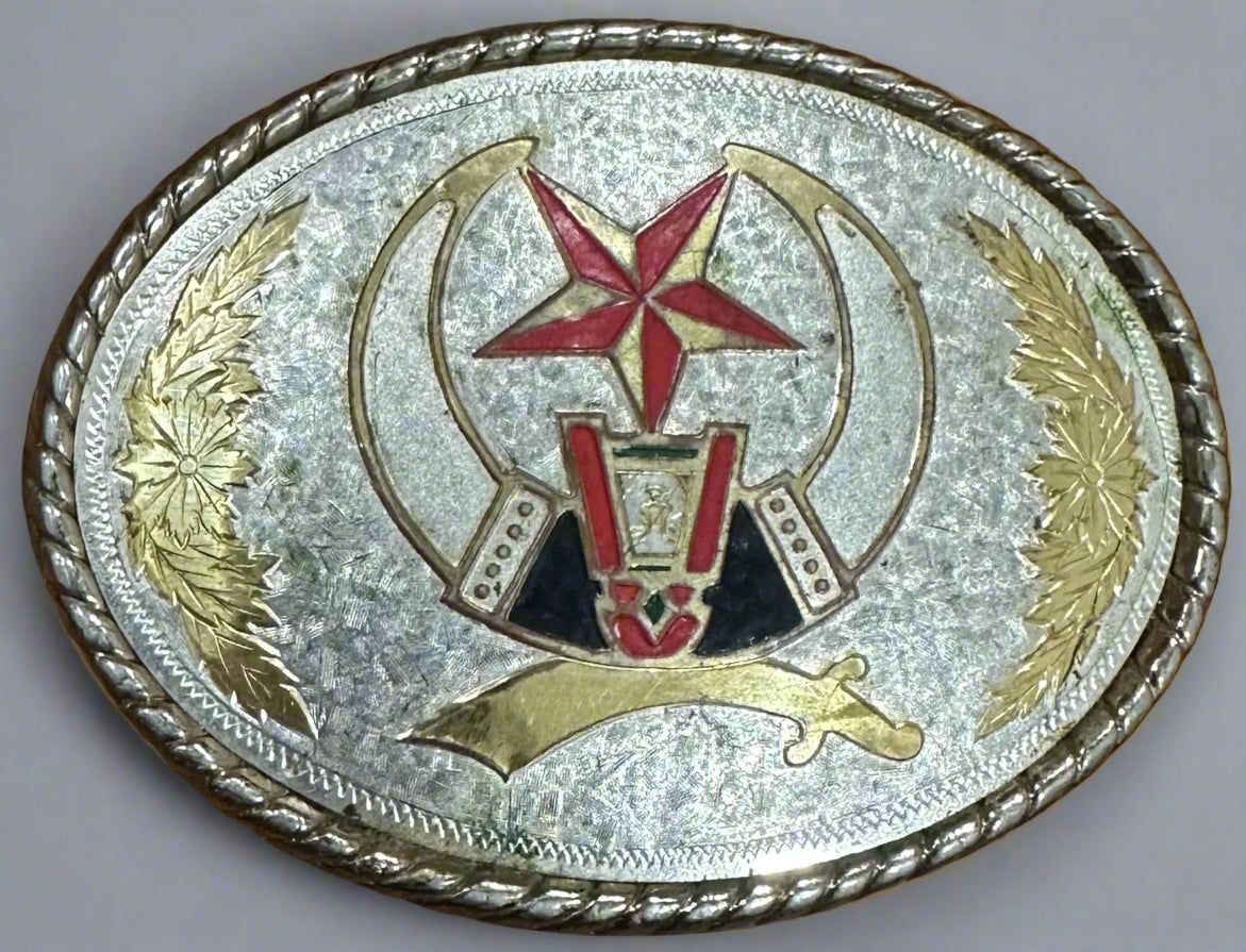Shriners Masonic Fraternal Belt Buckle