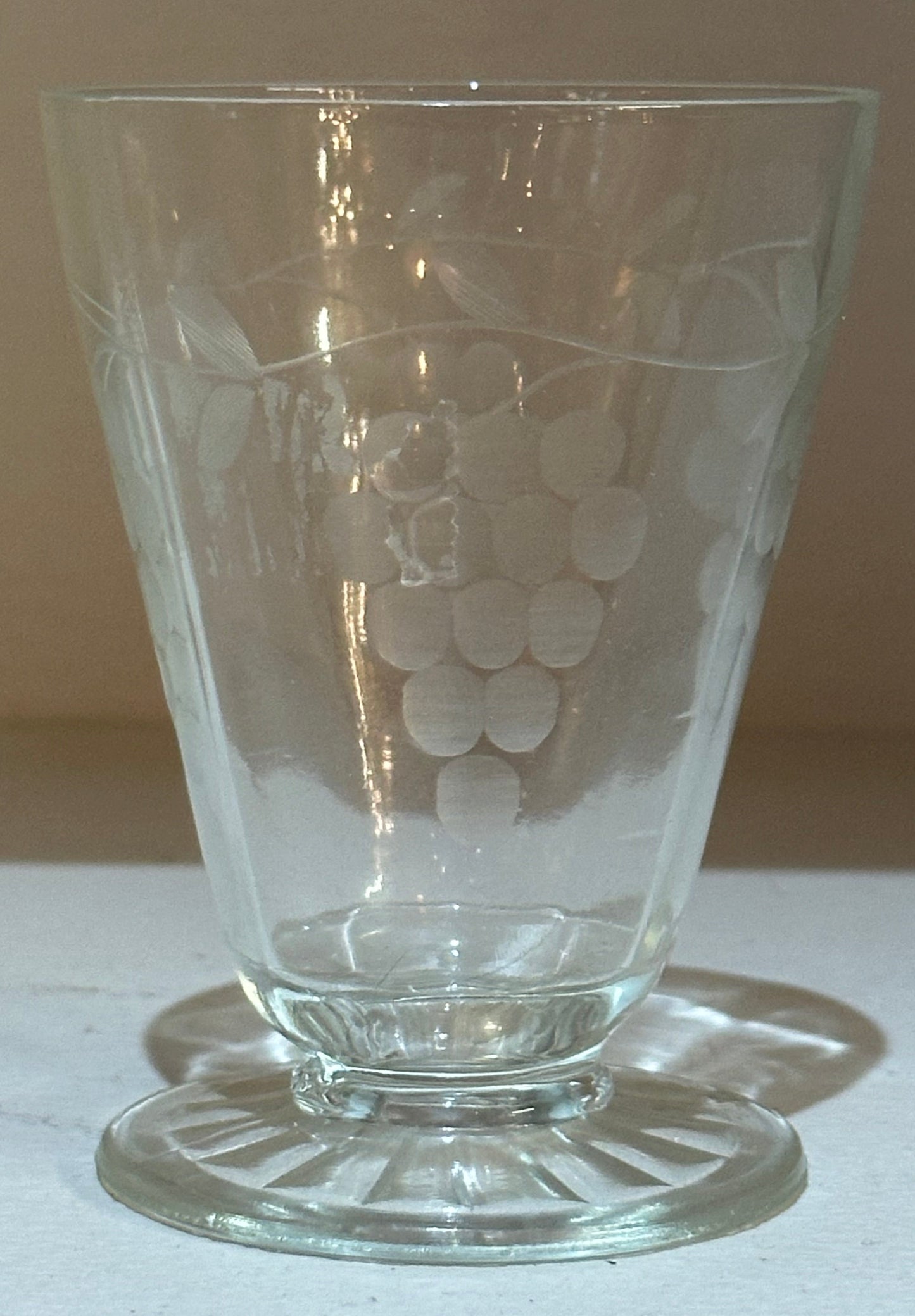 Set of Vintage Standard Glass “Clear Grape” Glasses