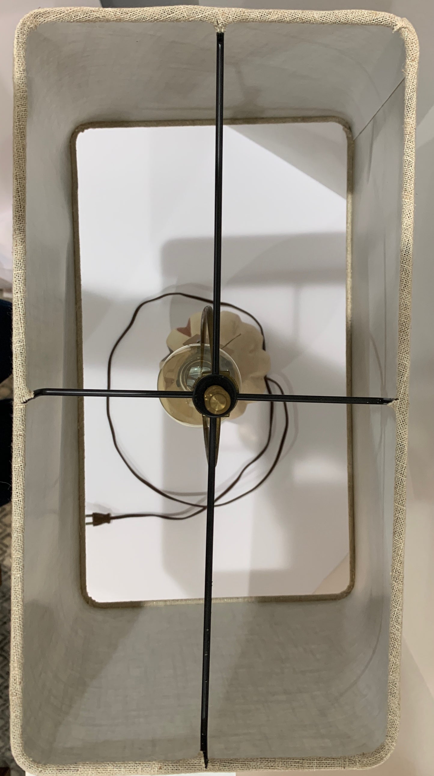 Beautiful Vintage MCM Wooden and Ceramic Lamp