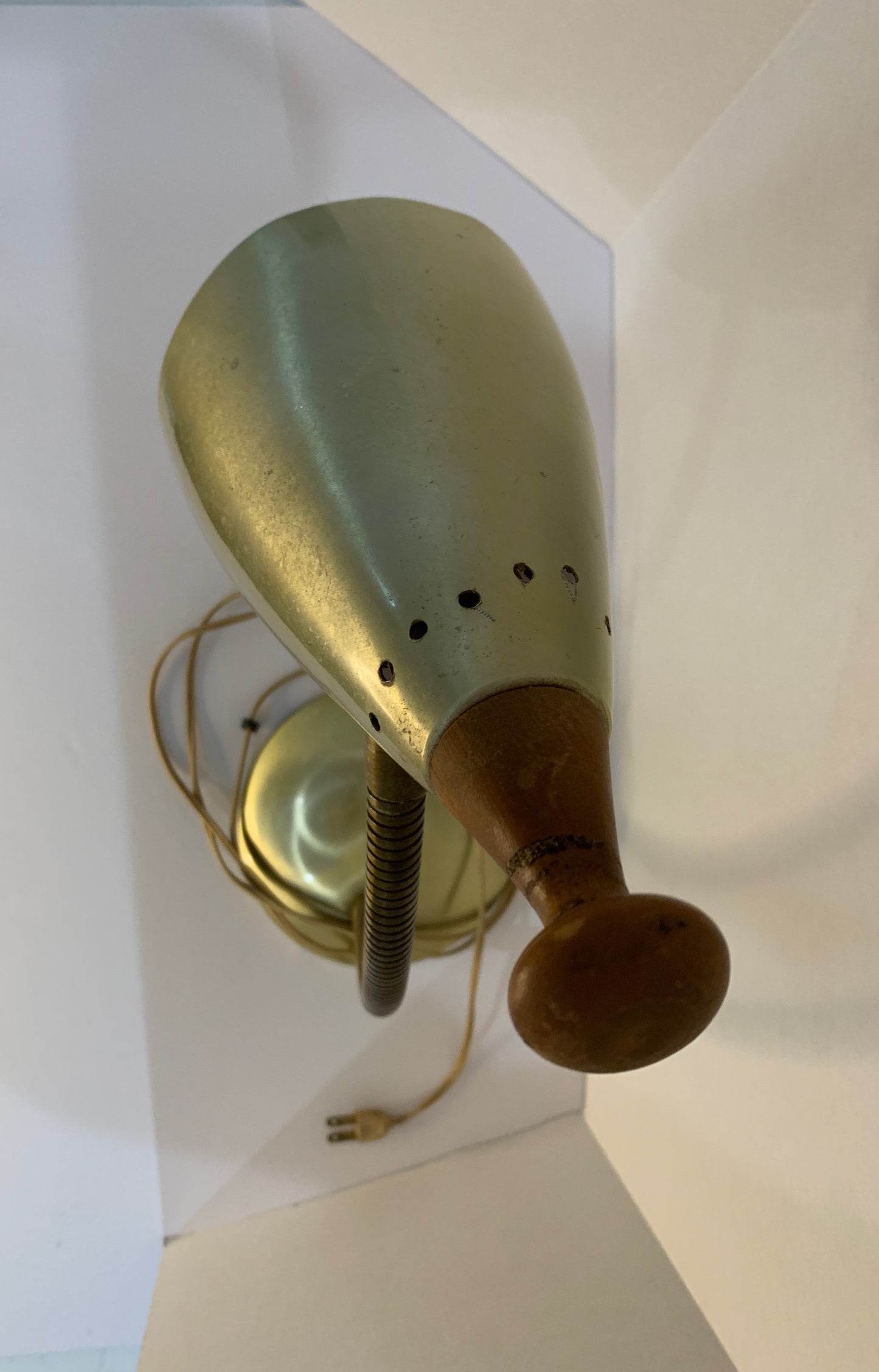 Gold MCM Gooseneck Metal Lamp