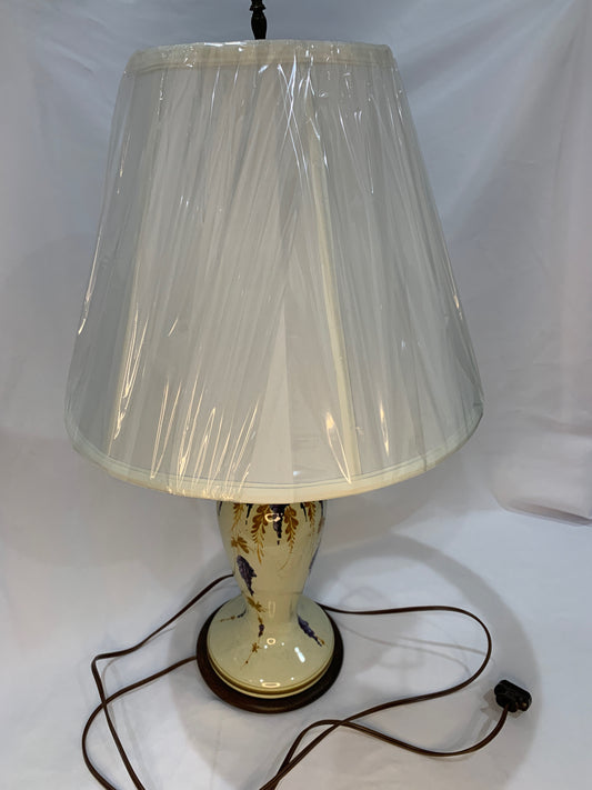 Vintage Hand Painted Ceramic Lamp - Newly Wired