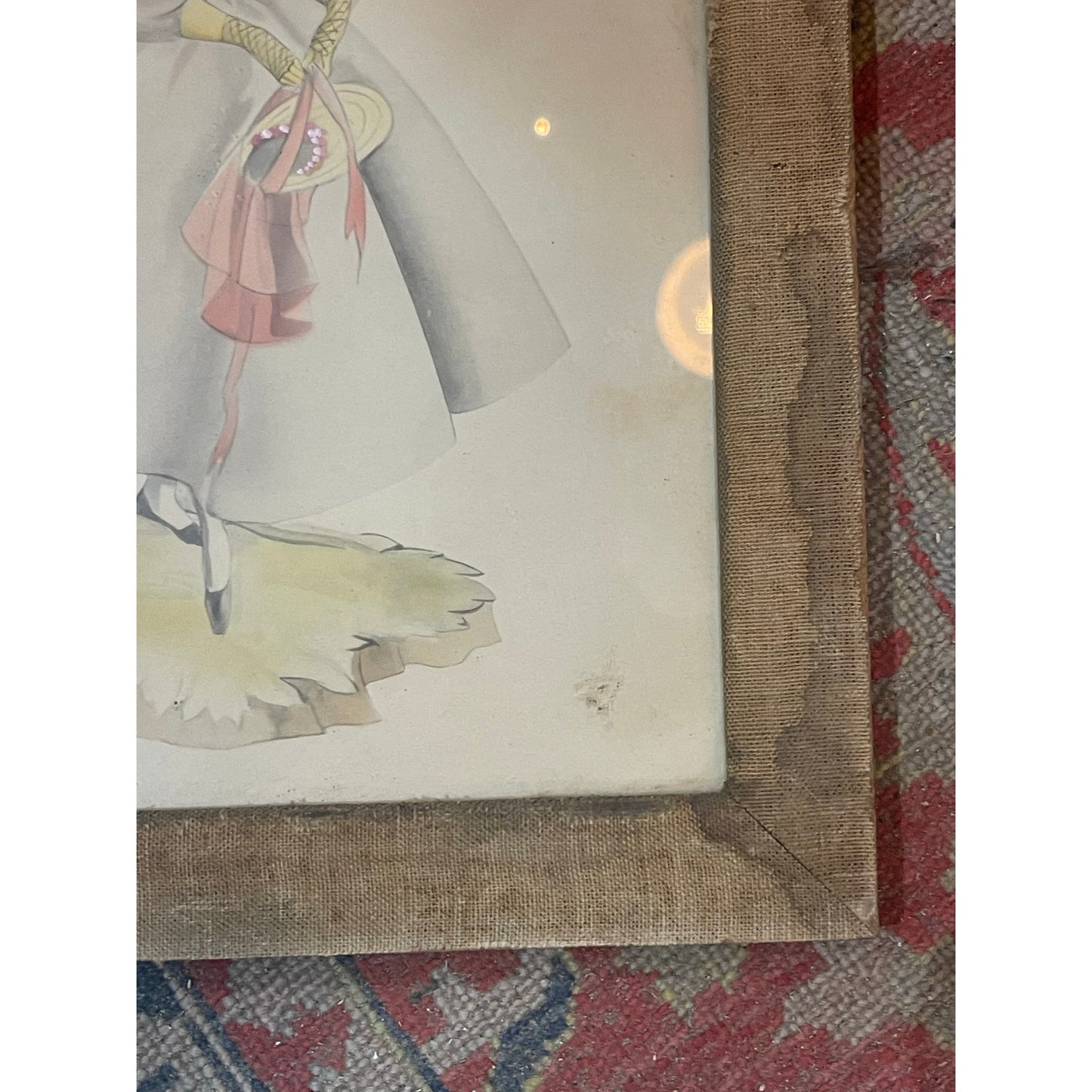 Vintage 1941 Milton A. Bleier Soldier & Sweetheart Watercolor framed painting
