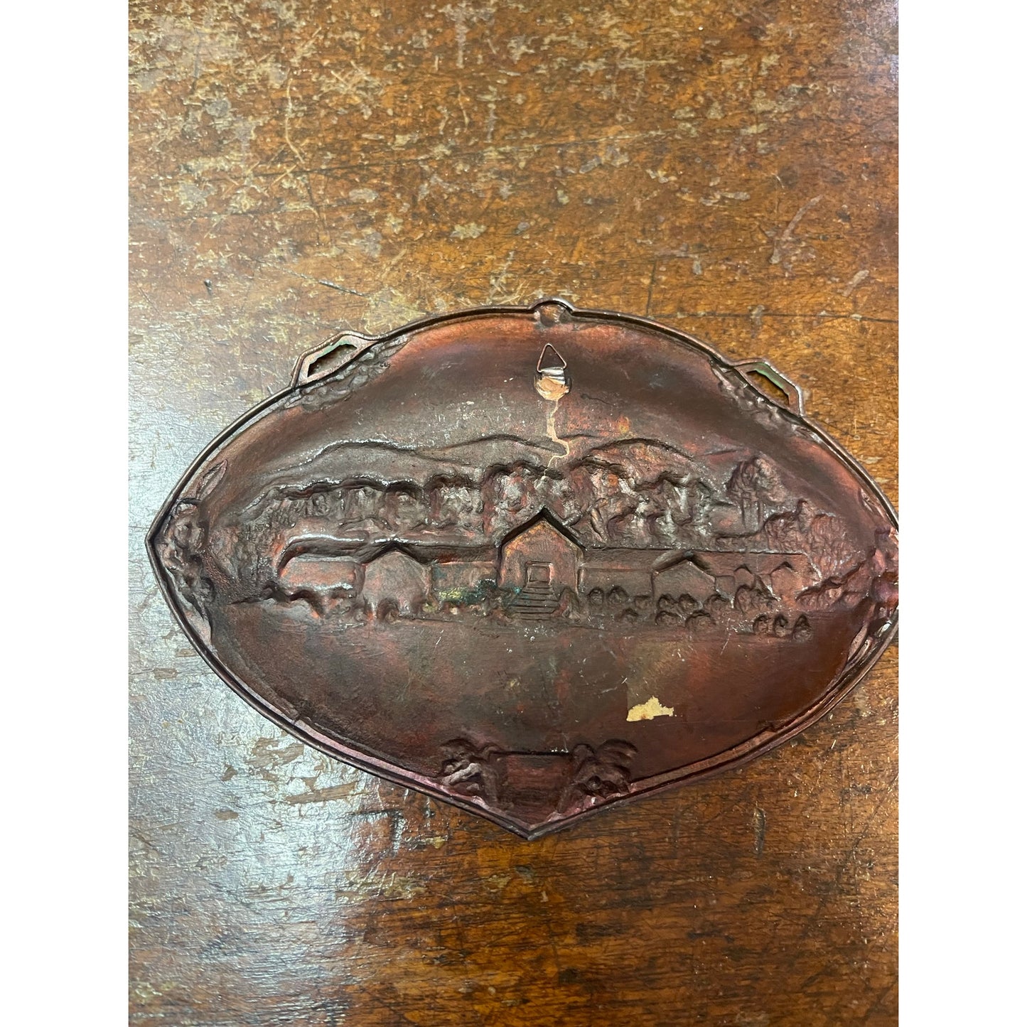 Vintage Entrance Lodge Skyline Caverns Front Royal, VA Souvenir Metal Tray