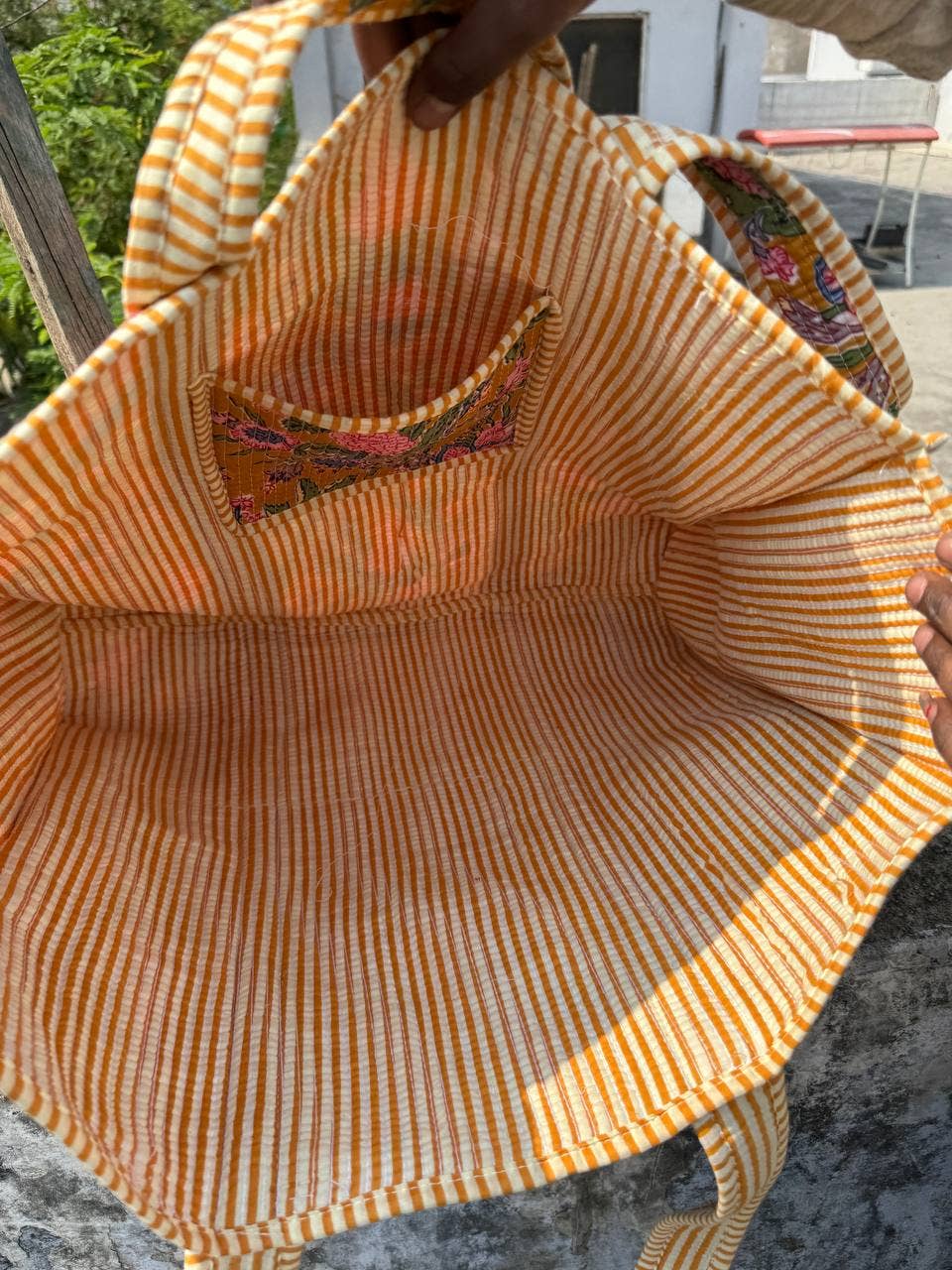 Floral Cotton Quilted Bag