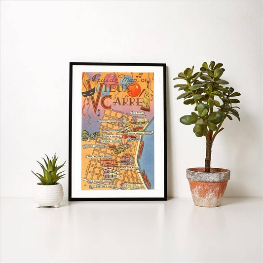 Art Print LU-272 Map of Vieux Carre, New Orleans