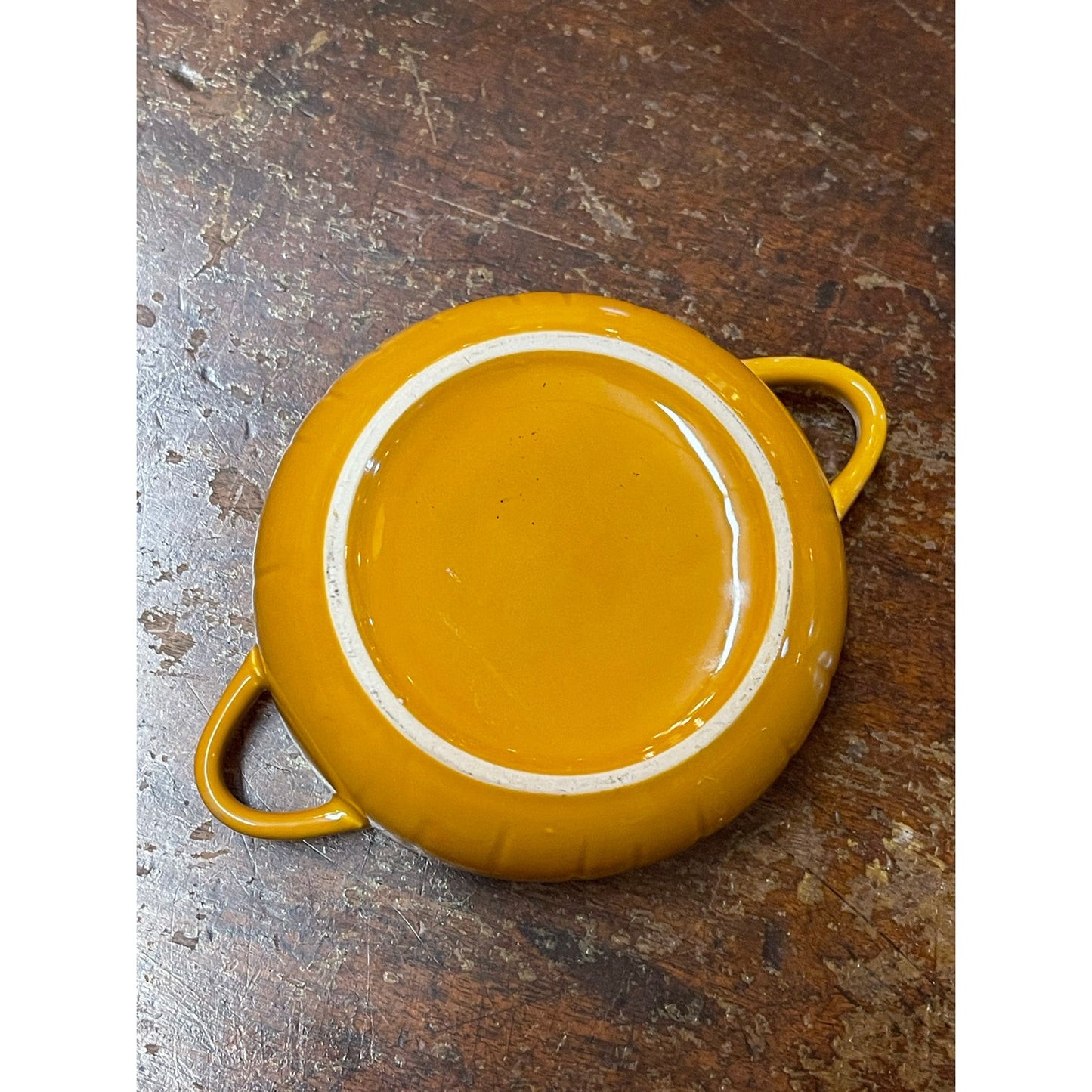 Vintage fall autumn lidded ceramic acorn double handled dish